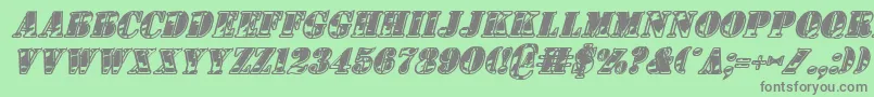 1stCavIiItalic Font – Gray Fonts on Green Background
