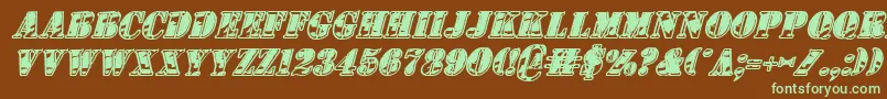 1stCavIiItalic Font – Green Fonts on Brown Background