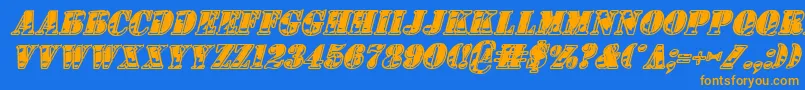 1stCavIiItalic Font – Orange Fonts on Blue Background