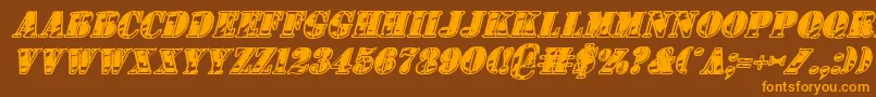 1stCavIiItalic Font – Orange Fonts on Brown Background