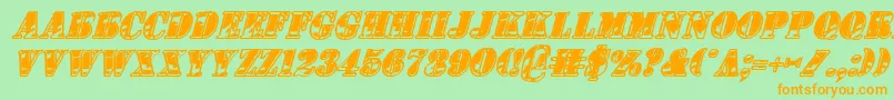 1stCavIiItalic Font – Orange Fonts on Green Background