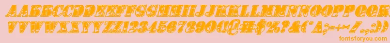 1stCavIiItalic Font – Orange Fonts on Pink Background