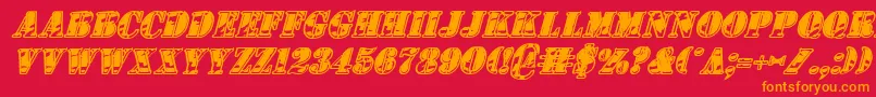 1stCavIiItalic Font – Orange Fonts on Red Background
