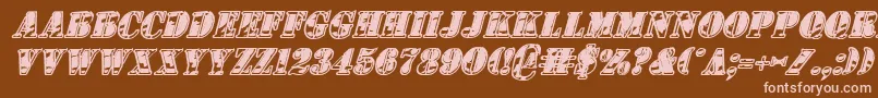 1stCavIiItalic Font – Pink Fonts on Brown Background