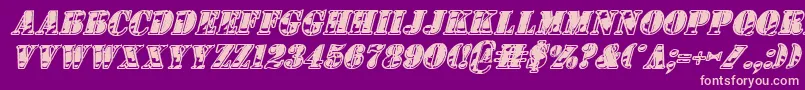 1stCavIiItalic Font – Pink Fonts on Purple Background