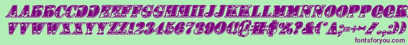 1stCavIiItalic Font – Purple Fonts on Green Background