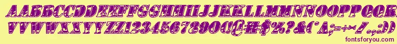 1stCavIiItalic Font – Purple Fonts on Yellow Background