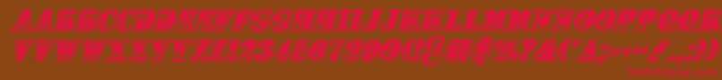1stCavIiItalic Font – Red Fonts on Brown Background
