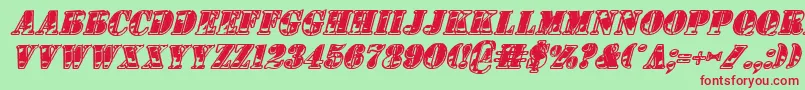 1stCavIiItalic Font – Red Fonts on Green Background