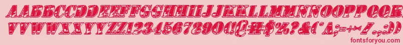 1stCavIiItalic Font – Red Fonts on Pink Background