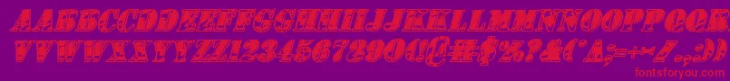 1stCavIiItalic Font – Red Fonts on Purple Background