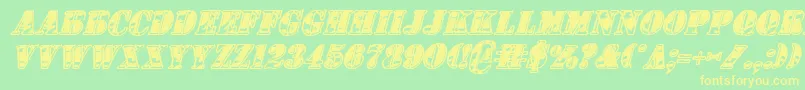 1stCavIiItalic Font – Yellow Fonts on Green Background