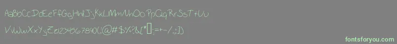 SchoolWriting Font – Green Fonts on Gray Background