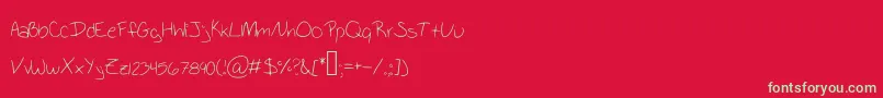 SchoolWriting Font – Green Fonts on Red Background