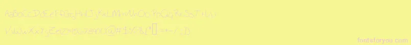SchoolWriting-Schriftart – Rosa Schriften auf gelbem Hintergrund