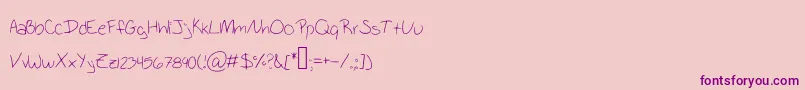 SchoolWriting Font – Purple Fonts on Pink Background
