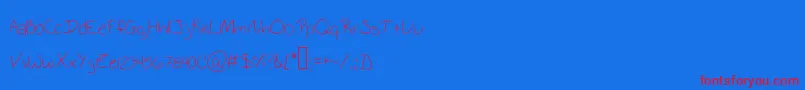 フォントSchoolWriting – 赤い文字の青い背景