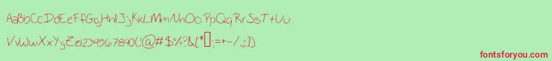 SchoolWriting Font – Red Fonts on Green Background