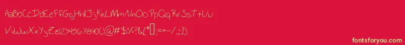 SchoolWriting Font – Yellow Fonts on Red Background