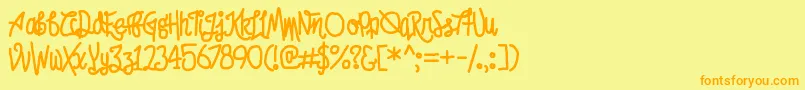 AfroedDizzyYak Font – Orange Fonts on Yellow Background