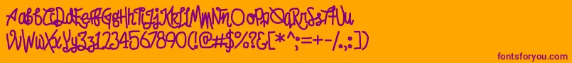 AfroedDizzyYak Font – Purple Fonts on Orange Background