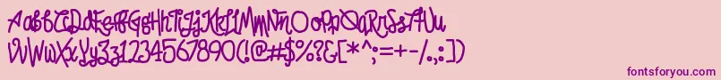 AfroedDizzyYak Font – Purple Fonts on Pink Background