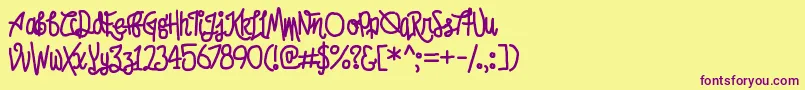 AfroedDizzyYak Font – Purple Fonts on Yellow Background