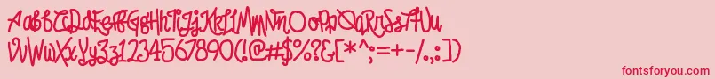 Police AfroedDizzyYak – polices rouges sur fond rose