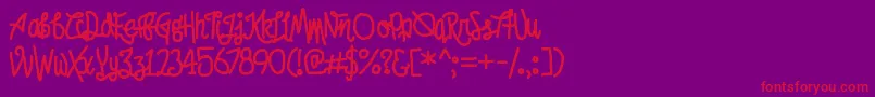 AfroedDizzyYak Font – Red Fonts on Purple Background