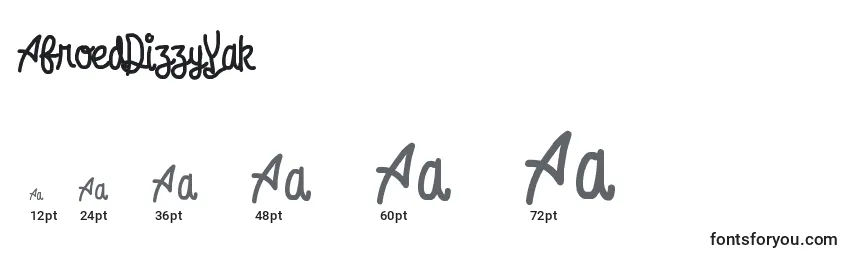Размеры шрифта AfroedDizzyYak