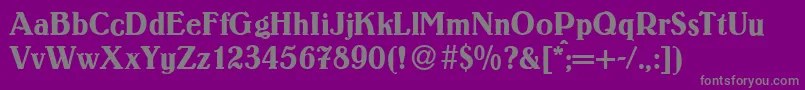 LouisRegular-fontti – harmaat kirjasimet violetilla taustalla