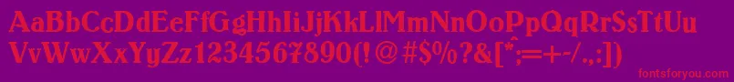 LouisRegular-Schriftart – Rote Schriften auf violettem Hintergrund