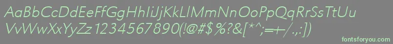 More about UrwgrotesktextligwidOblique Font UrwgrotesktextligwidOblique Font – Green Fonts on Gray Background