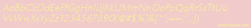 UrwgrotesktextligwidOblique Font – Yellow Fonts on Pink Background