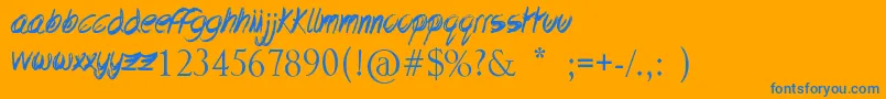 Подробнее о шрифте LovelyExcuse Шрифт LovelyExcuse – синие шрифты на оранжевом фоне