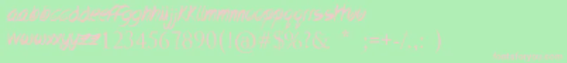 LovelyExcuse Font – Pink Fonts on Green Background