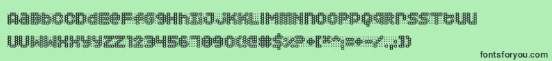 Squarodynamic 03 Font – Black Fonts on Green Background