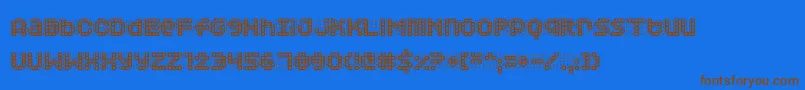 Squarodynamic 03 Font – Brown Fonts on Blue Background