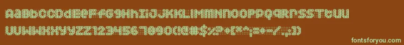 Squarodynamic 03 Font – Green Fonts on Brown Background