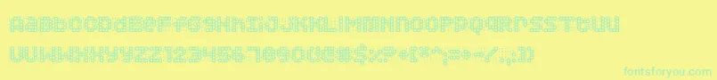 Squarodynamic 03 Font – Green Fonts on Yellow Background