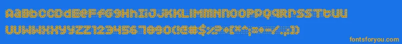 Squarodynamic 03 Font – Orange Fonts on Blue Background