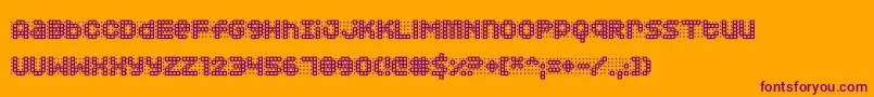 Squarodynamic 03-Schriftart – Violette Schriften auf orangefarbenem Hintergrund