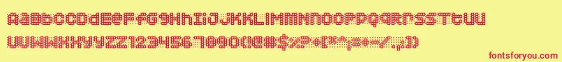 Squarodynamic 03 Font – Red Fonts on Yellow Background