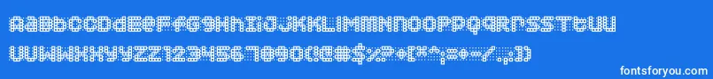 Squarodynamic 03 Font – White Fonts on Blue Background