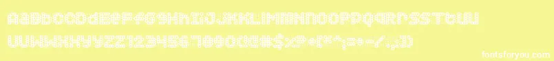 Squarodynamic 03 Font – White Fonts on Yellow Background