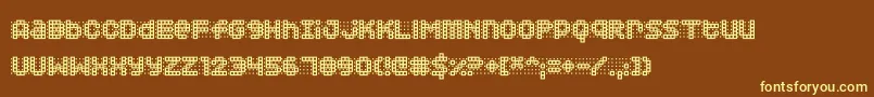 Squarodynamic 03 Font – Yellow Fonts on Brown Background