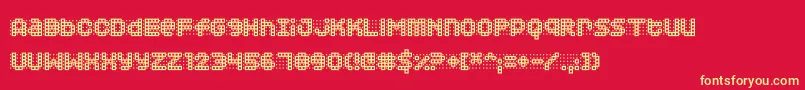 Squarodynamic 03 Font – Yellow Fonts on Red Background