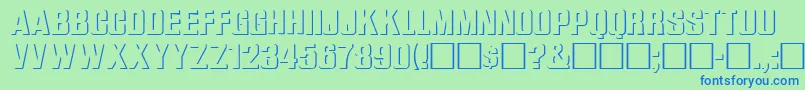 WhataReliefRegular Font – Blue Fonts on Green Background