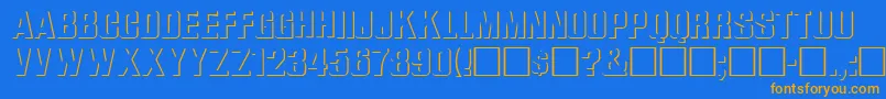 フォントWhataReliefRegular – オレンジ色の文字が青い背景にあります。