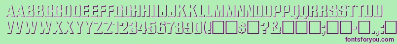 WhataReliefRegular Font – Purple Fonts on Green Background